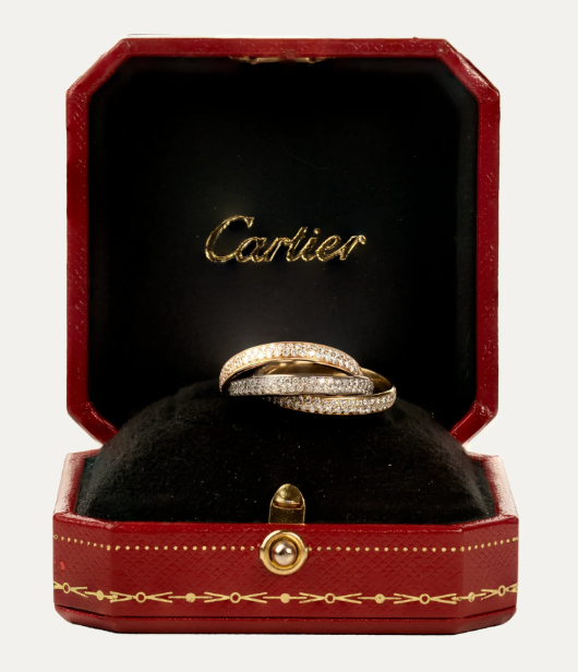 Cartier trinity gold and diamonds ring