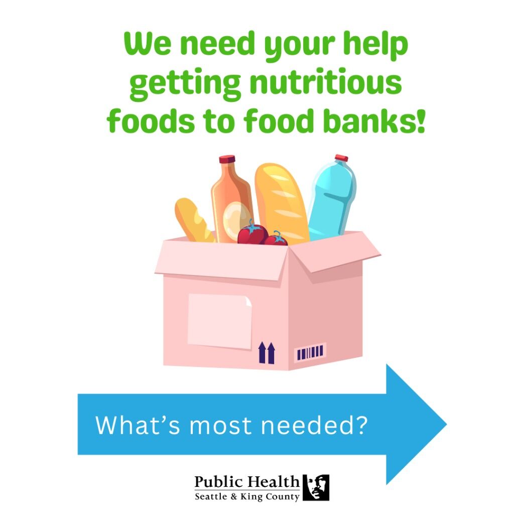 WE NEED YOUR HELP GETTING NUTRITIOUS FOODS TO FOOD BANKS