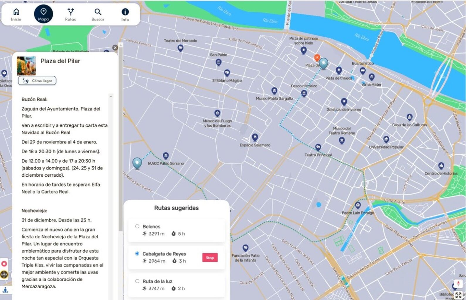 El mapa interactivo para descubrir todos los planazos de Navidad que tienen lugar en Zaragoza