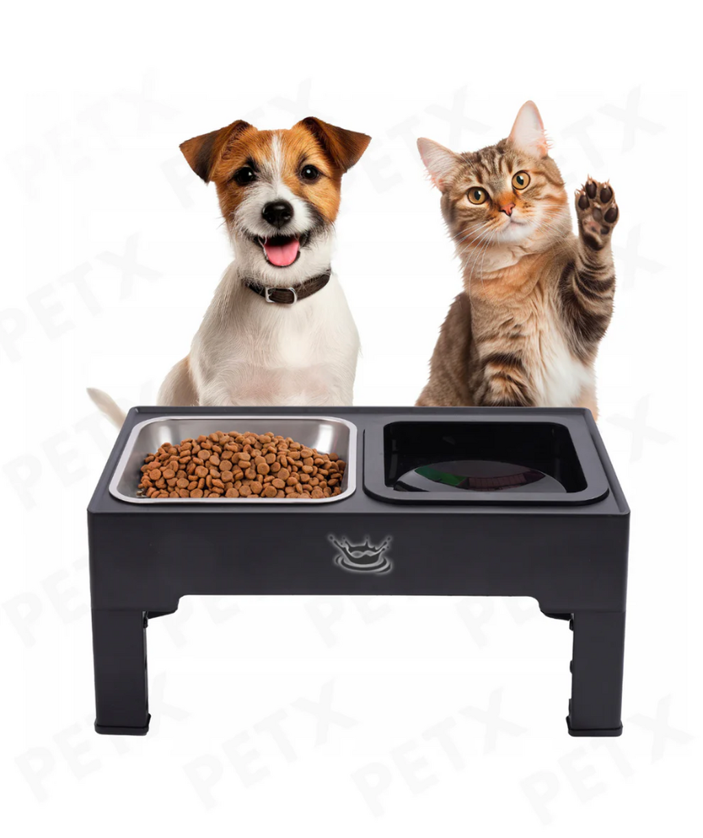Klavon&trade; Adjustable Elevated Dog Bowl - Zero Splash  & Slow Feeder