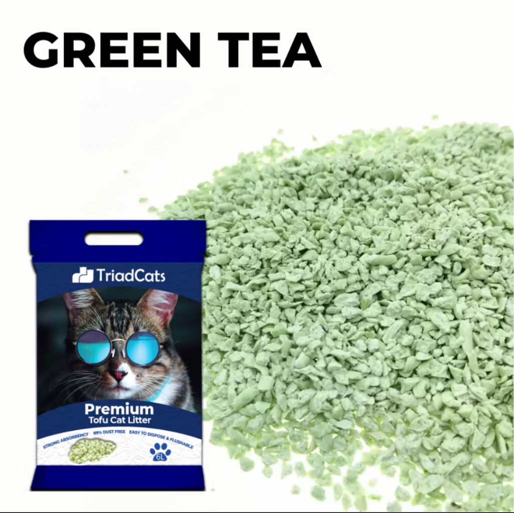 SHIPS TO SINGAPORE ONLY - TRIADCATS ECO-FRIENDLY CRUSHED TOFU CAT LITTER (6L) &ndash; NATURAL, PLANT-BASED, WITH ADVANCED BLOOD DETECTOR