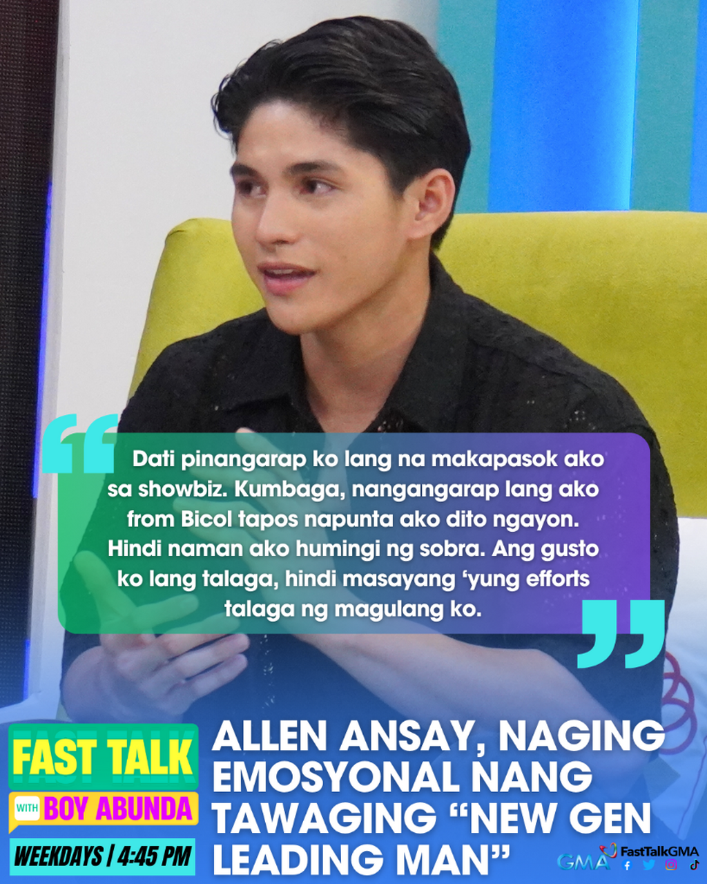 ALLEN ANSAY, NAGING EMOSYONAL NANG TAWAGING ?NEW GEN LEADING MAN?
