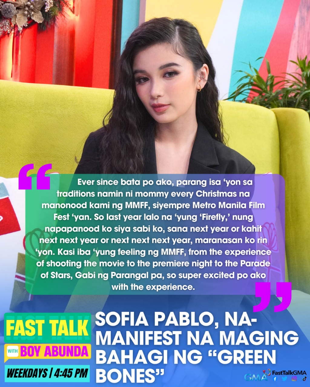 SOFIA PABLO, NA-MANIFEST NA MAGING BAHAGI NG ?GREEN BONES?