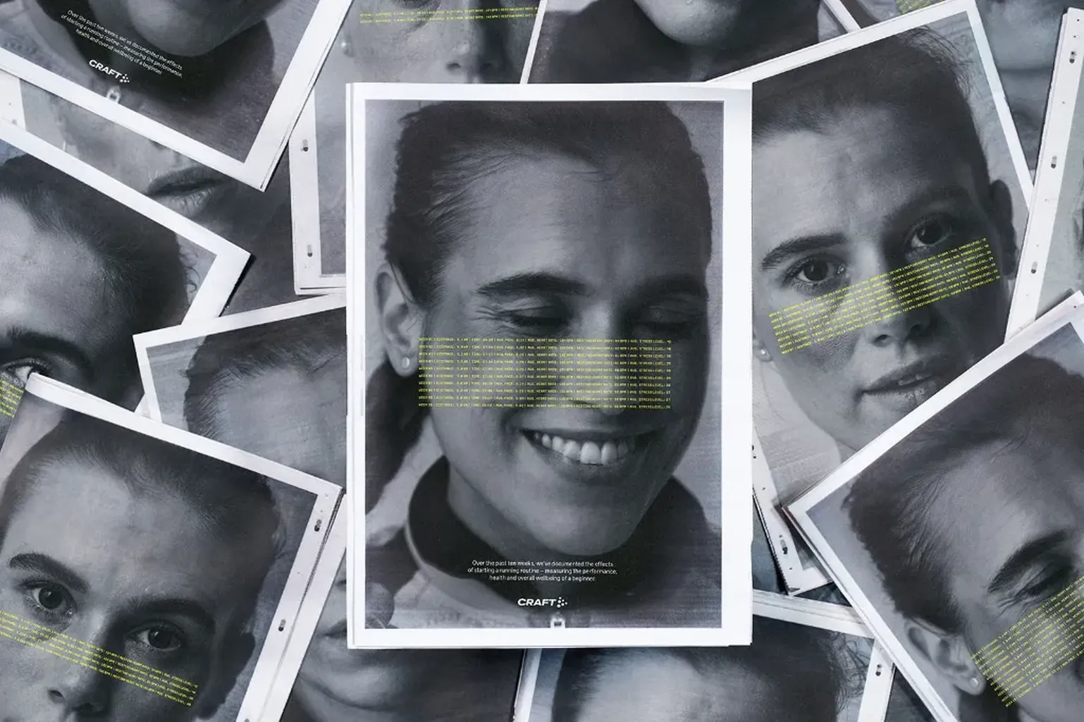 Craft Sportswear published 10 print ads over 10 weeks tracking a single new runner&rsquo;s progress