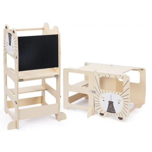 labebe Torre de Aprendizaje, Torre Aprendizaje Madera, Torre de Aprendizaje Plegable para Aprender con Pizarra, Juego Plegable de Mesa y Silla para ni&ntilde;os peque&ntilde;os : Amazon.es: Beb&eacute;