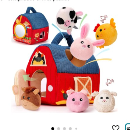 hahaland Juguetes Bebes 6-12 Meses - Animales Granja de Peluche Blandos con Sonajas, Arrugas, Espejo - Juguetes Montessori para Bebes 3 6 12 Meses : Amazon.es: Juguetes y juegos