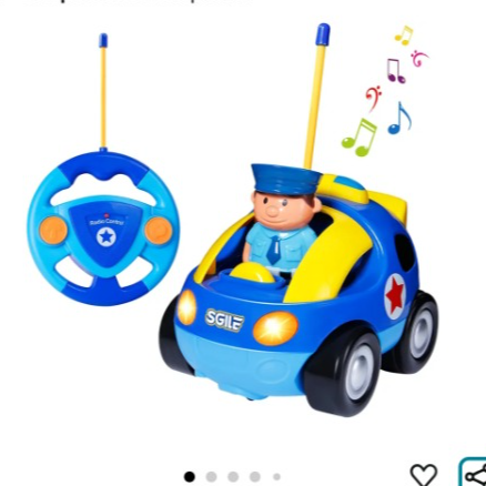 SGILE Coche Teledirigido con M&uacute;sica, Luces y Radio Control Remoto RC, Tren de Ni&ntilde;os, Coches de Polic&iacute;a para Beb&eacute;s de 18 Meses+ : Amazon.es: Juguetes y juegos
