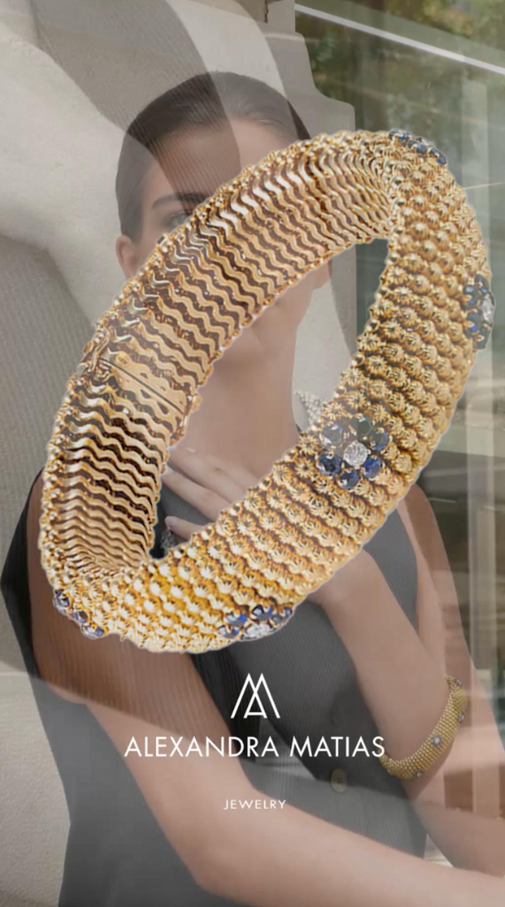 Diamonds and Sapphires Gold Bracelet