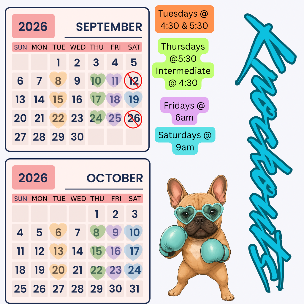 Next 6 week schedule