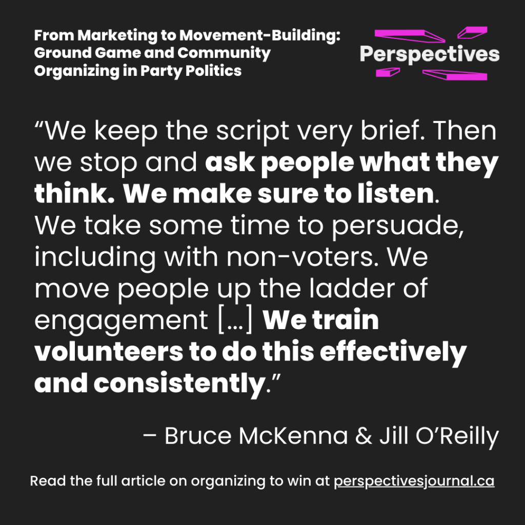 From Marketing to Movement-Building: Ground Game and Community Organizing in Party Politics | Perspectives Journal