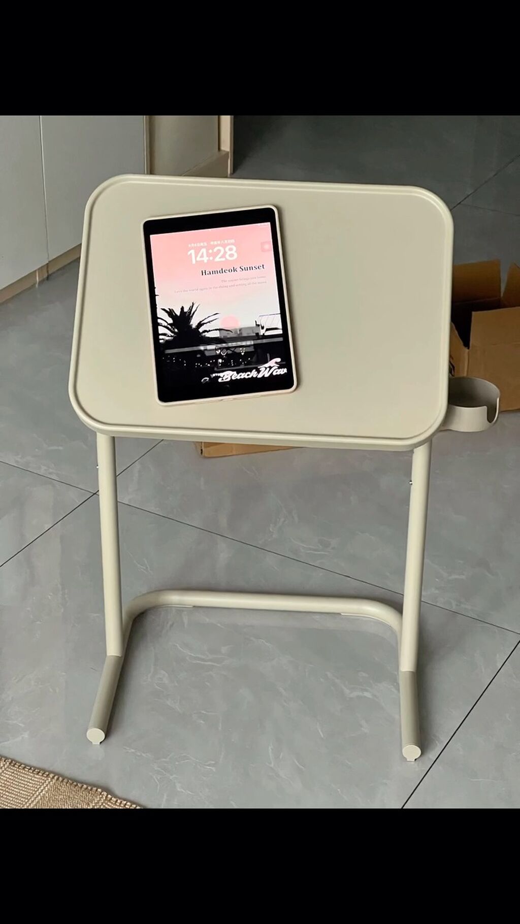 ordic Adjustable Computer Table Movable Laptop table Side Table Creative Bedside Table With Wheels