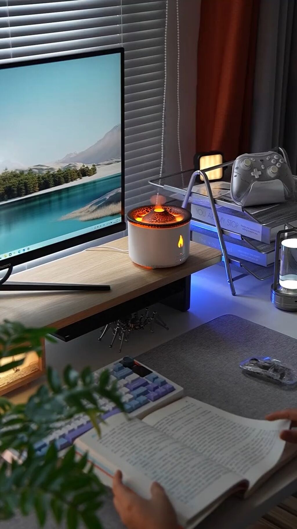 Roma Diffuser Flame Volcano Humidifier Ultrasonic Essential Oil Burners