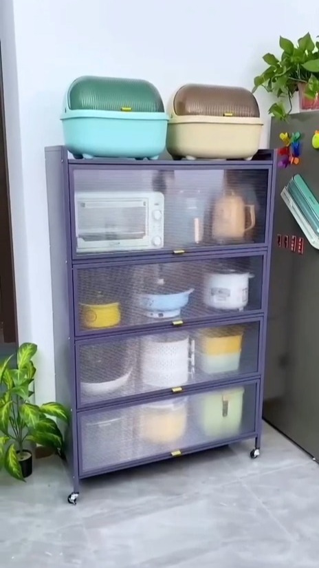 Rack Dustproof Storage Cabinet Carbon Steel Multi-function Rack Enclosed Rack