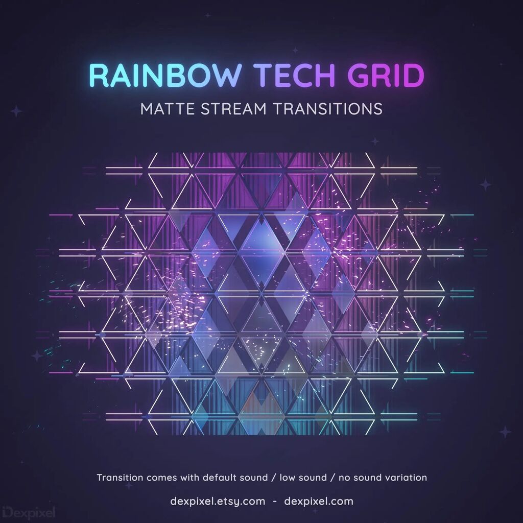 Rainbow Glitch Grid Tech Stream Transition