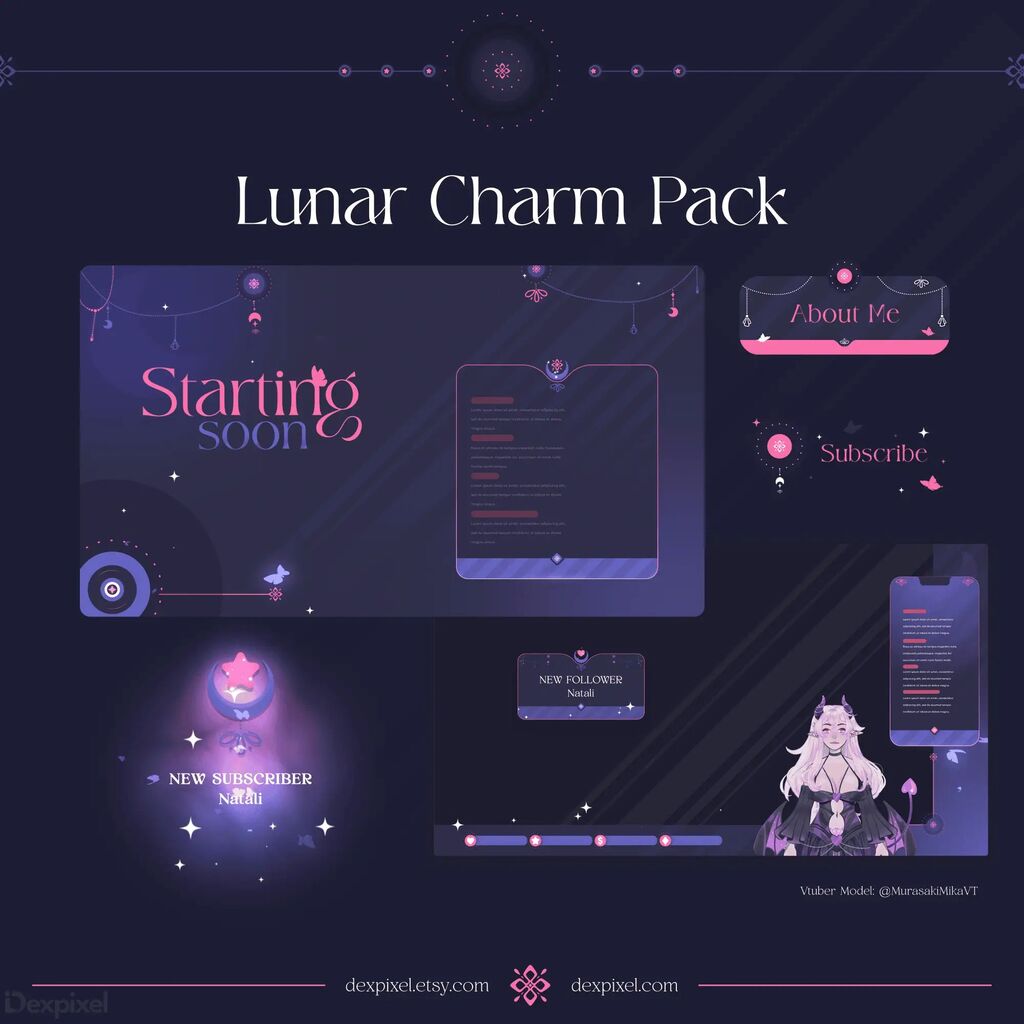 Purple Pink Lunar Charm Stream Pack