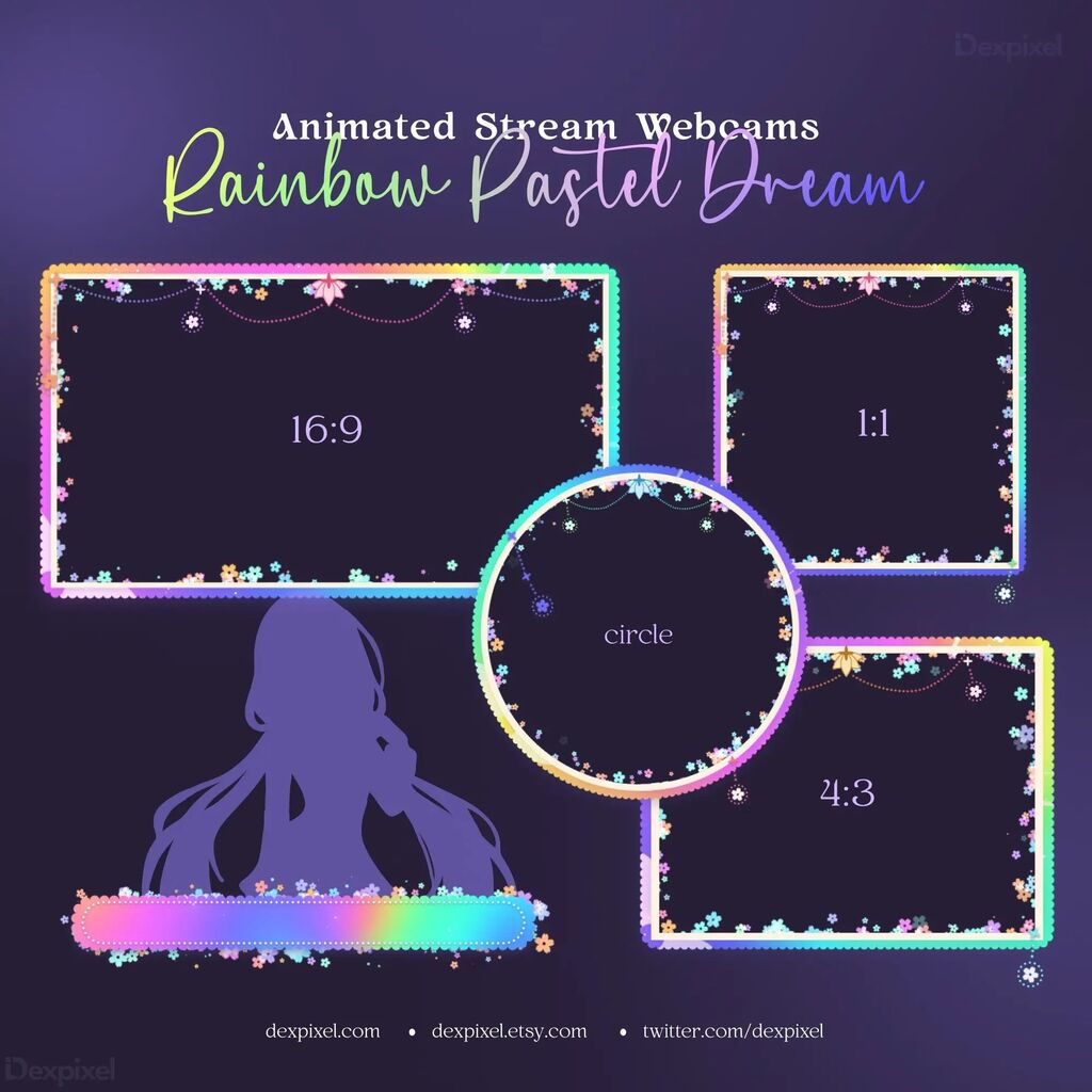 Rainbow Pastel Dream Webcam Frame