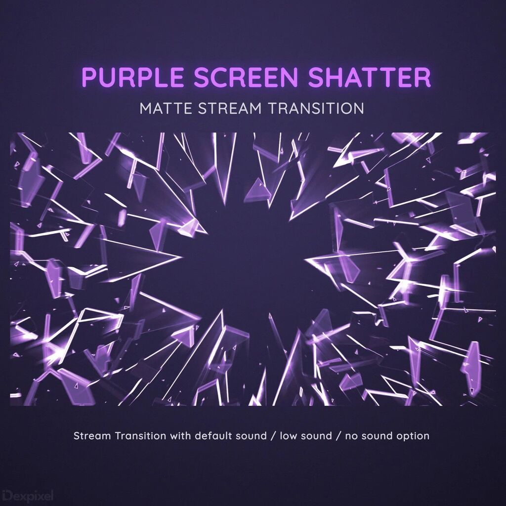 Purple Glass Screen Shatter Matte Stream Transition