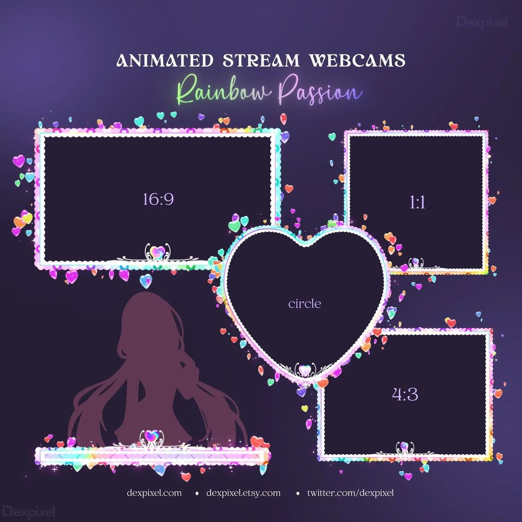 Rainbow Passion Heart Webcam Frame