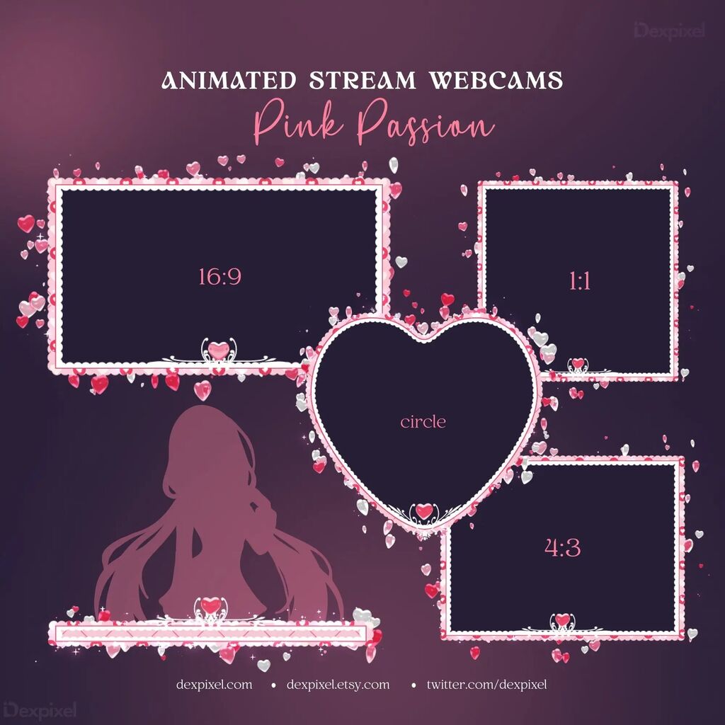 Pink Passion Heart Webcam Frame