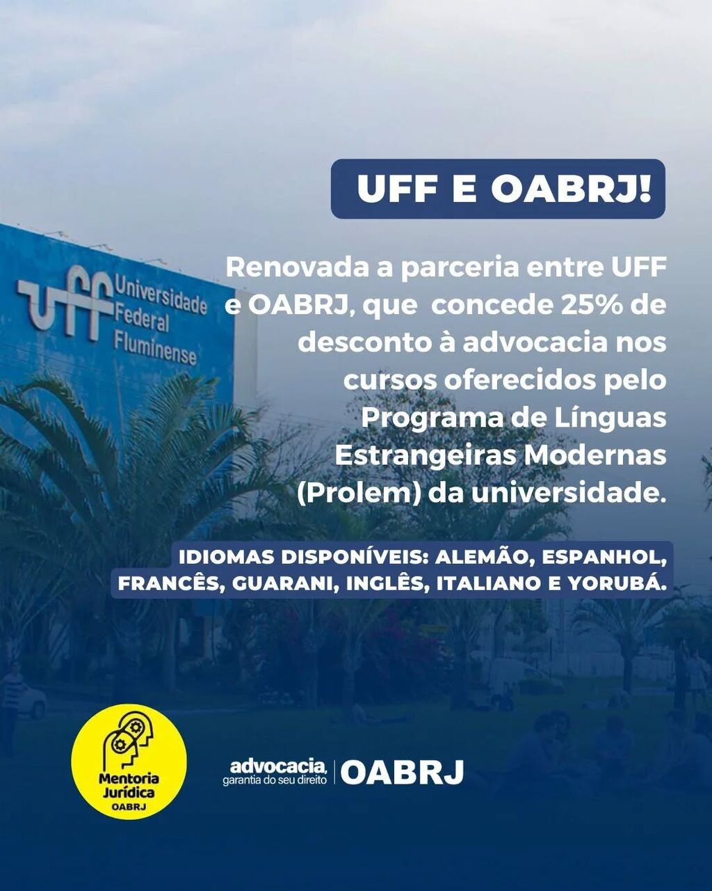 N&atilde;o perca a oportunidade de cursar idiomas na UFF com desconto para a advocacia