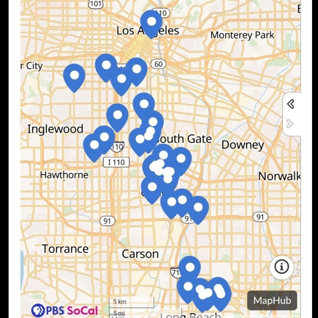 Map of Elliott Pinkney Murals
