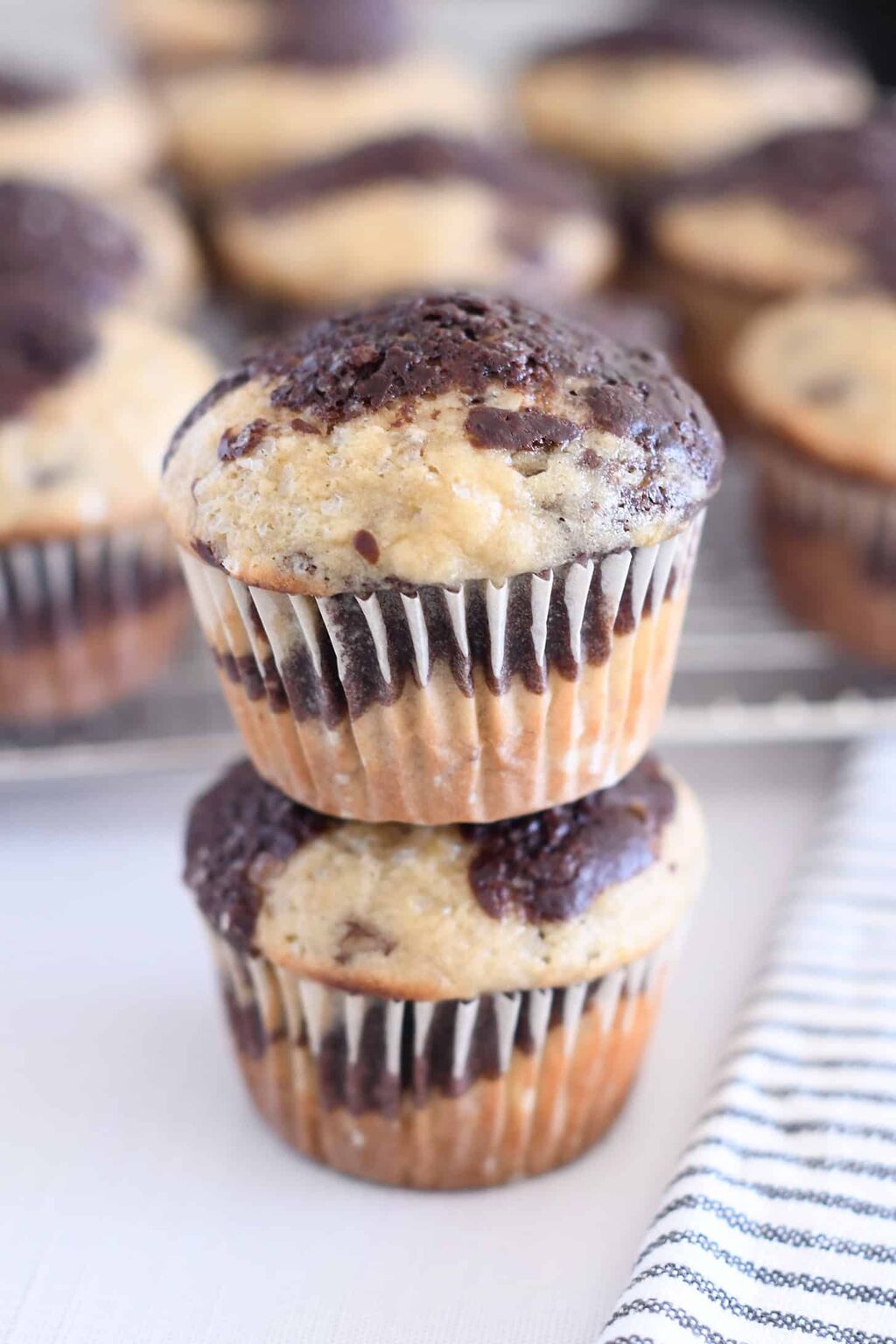 Banana Chocolate Swirl Muffins