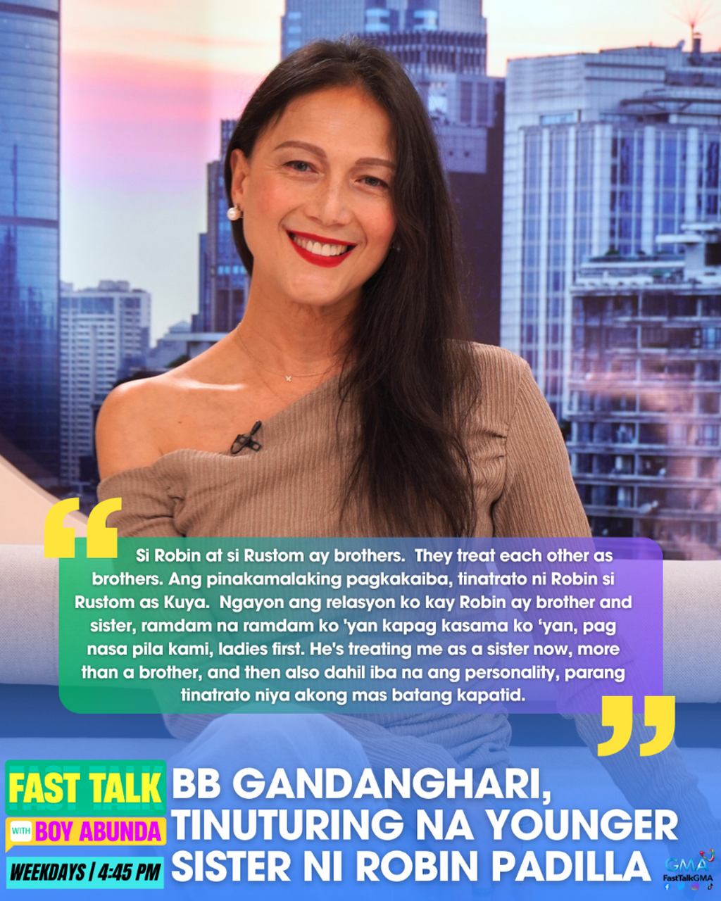 BB GANDANGHARI, TINUTURING NA YOUNGER SISTER NI ROBIN PADILLA