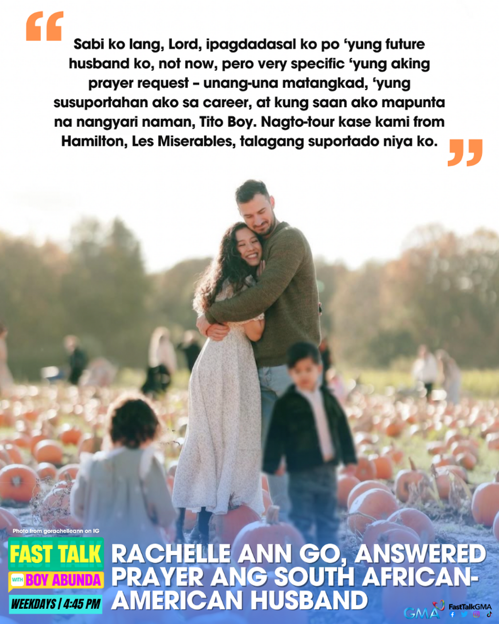 RACHELLE ANN GO, ANSWERED PRAYER ANG SOUTH AFRICAN-AMERICAN HUSBAND