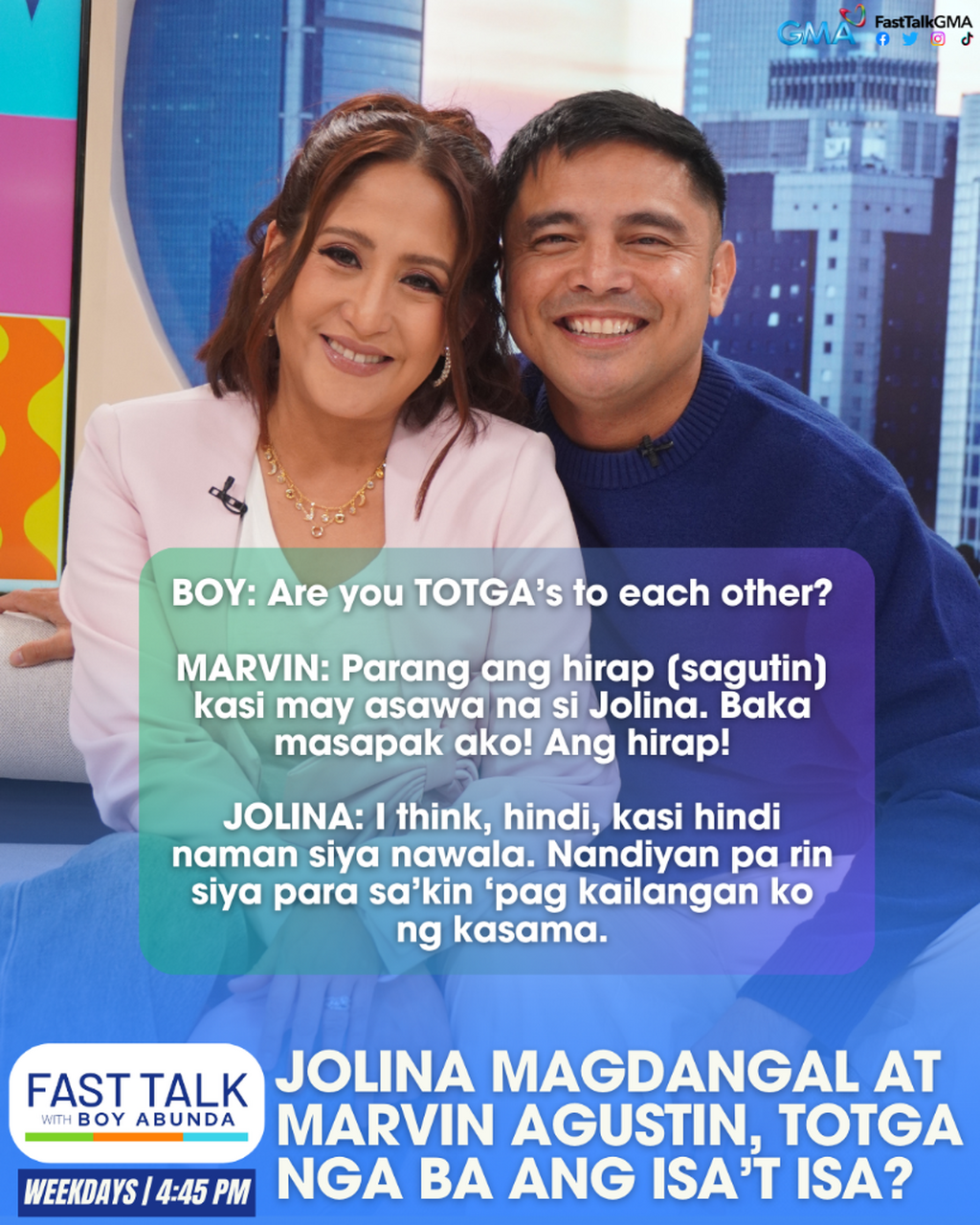 JOLINA MAGDANGAL AT MARVIN AGUSTIN, TOTGA NGA BA ANG ISA?T ISA?