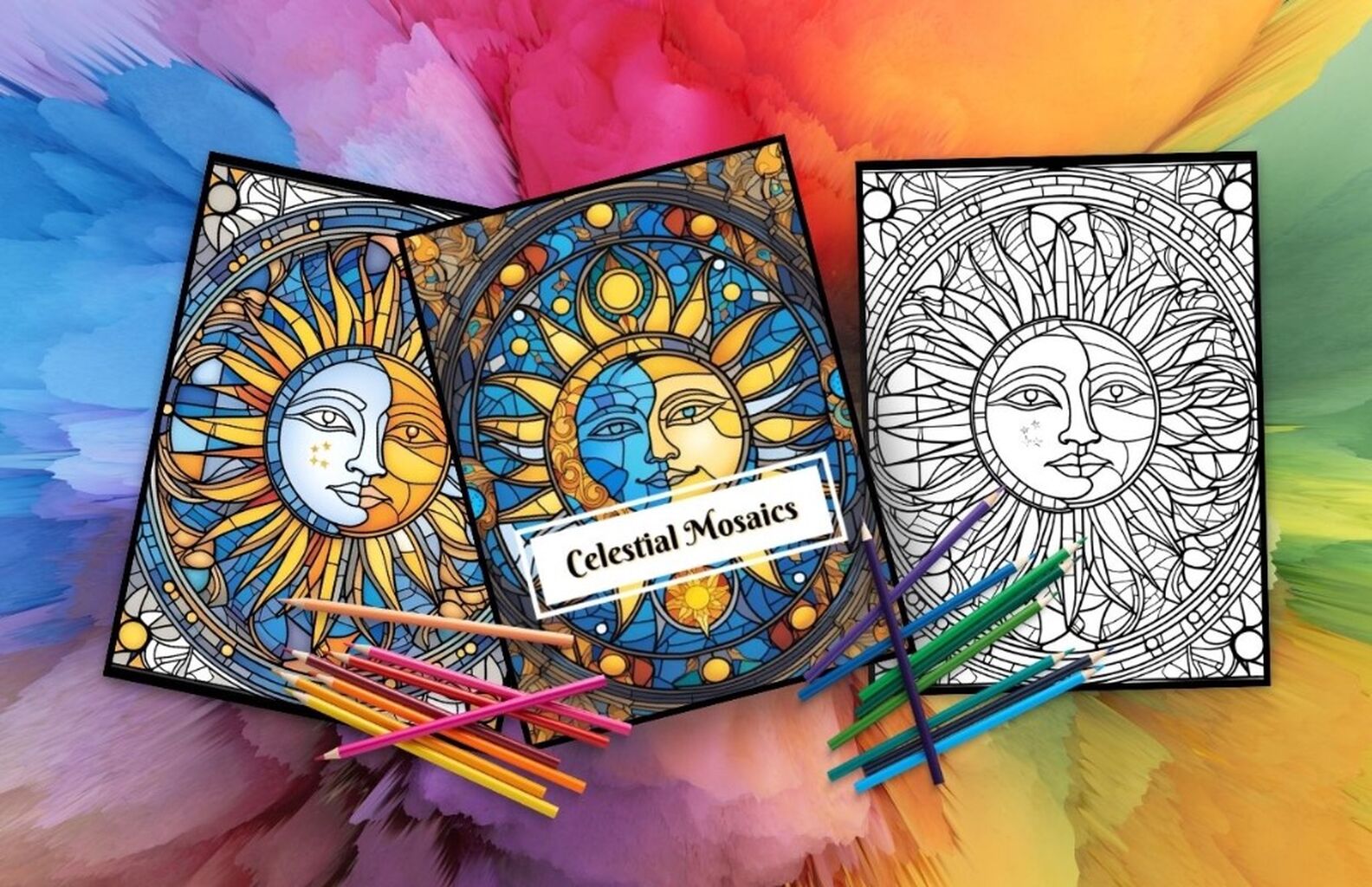 Celestial Mosaics Coloring Book