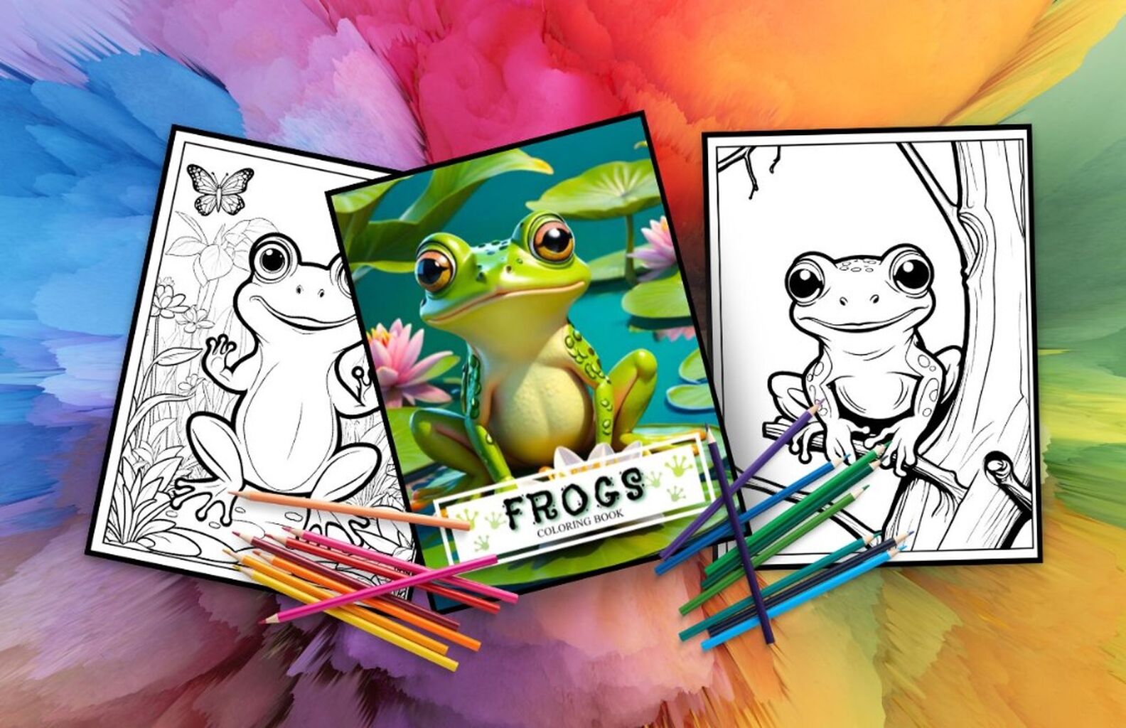 Frogs Coloring Book