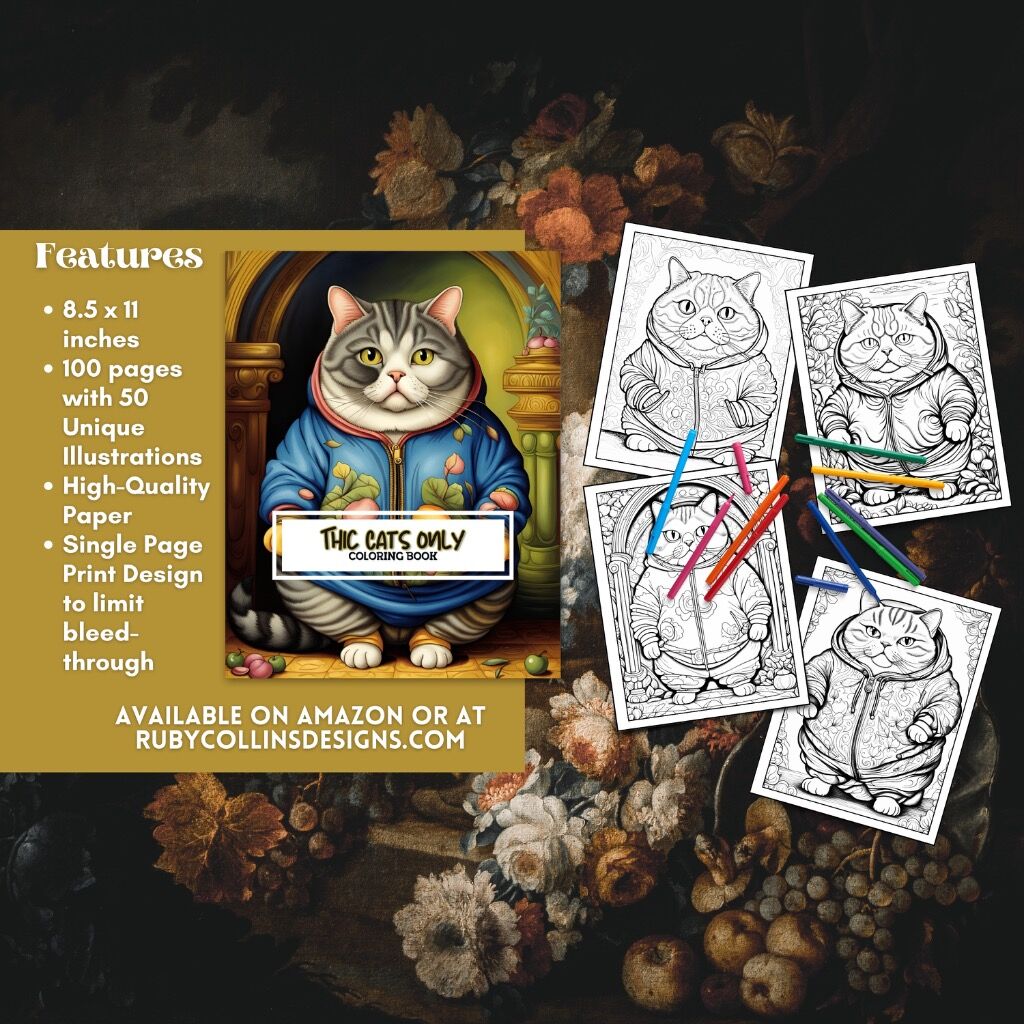 Thic Cats Only Coloring Book