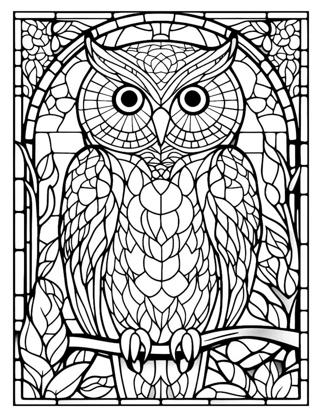 Mosaic Stained Glass Windows Coloring Book