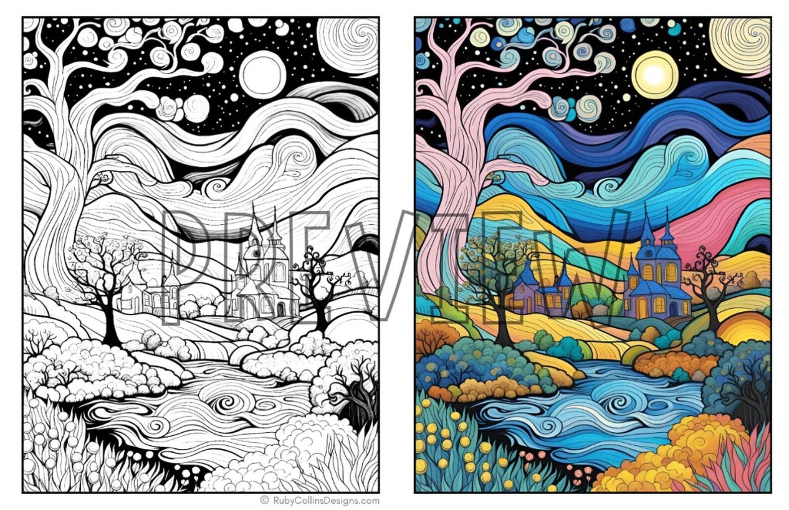 Van Gogh Inspired Coloring Book