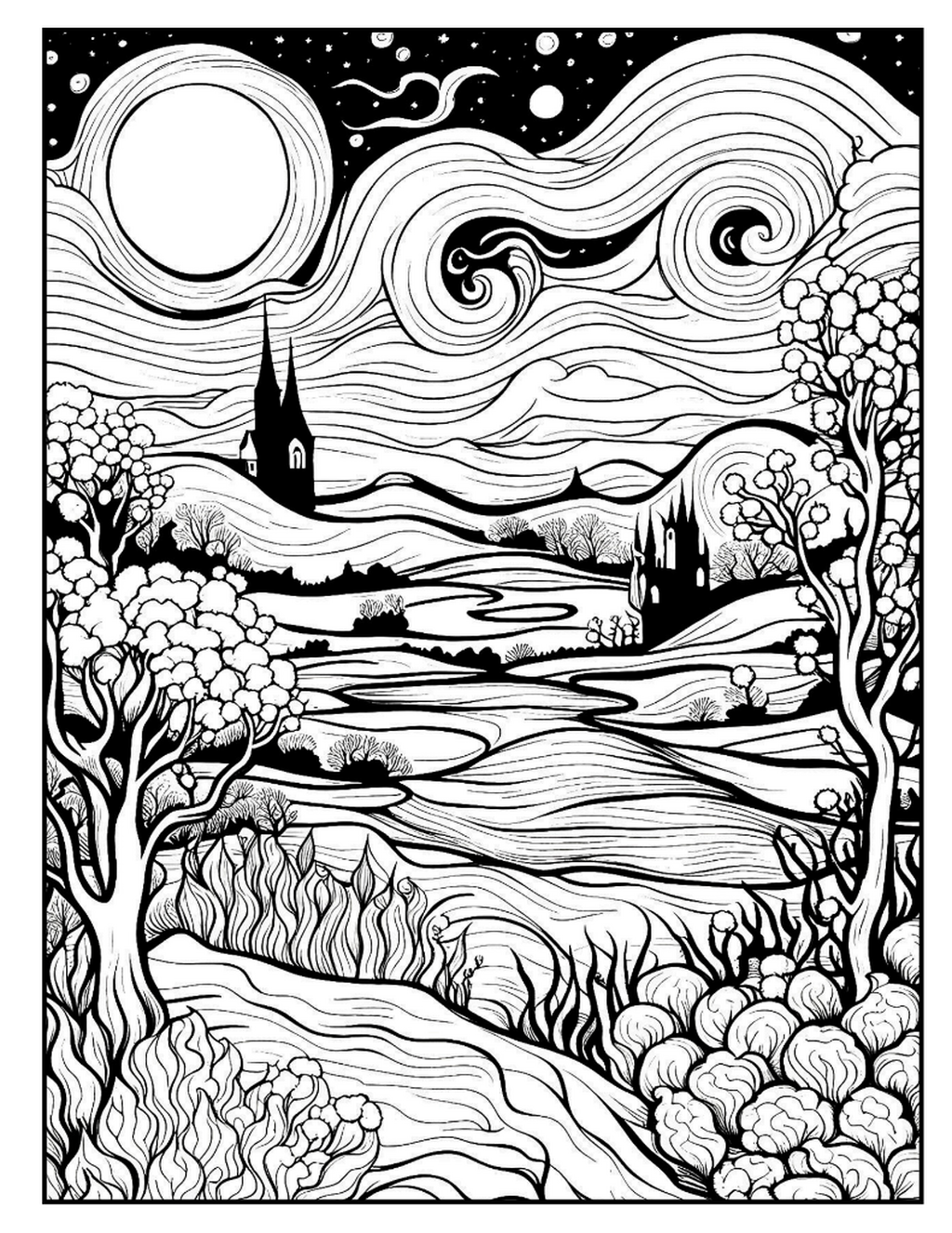 Van Gogh Inspired Coloring Book