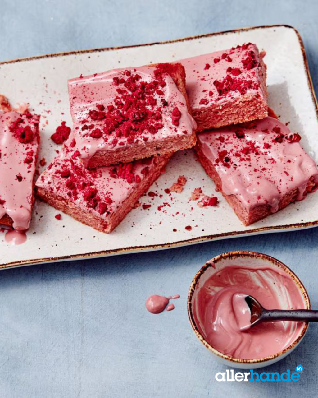 Roze brownies van ruby chocolade