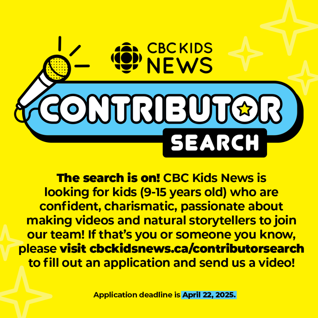 APPLY HERE: CBC Kids News Contributor Search