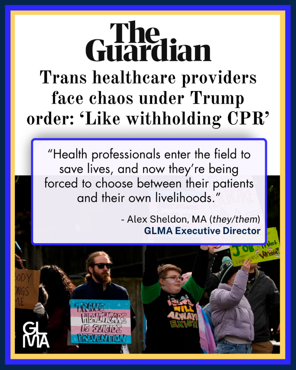 Read: The Guardian | Trans healthcare providers face chaos under Trump order: &lsquo;Like withholding CPR&rsquo;