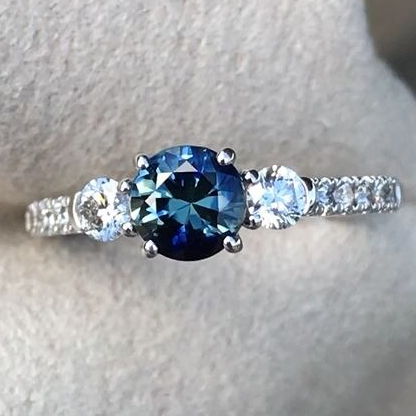 Parti Blue Sapphire Diamond Ring