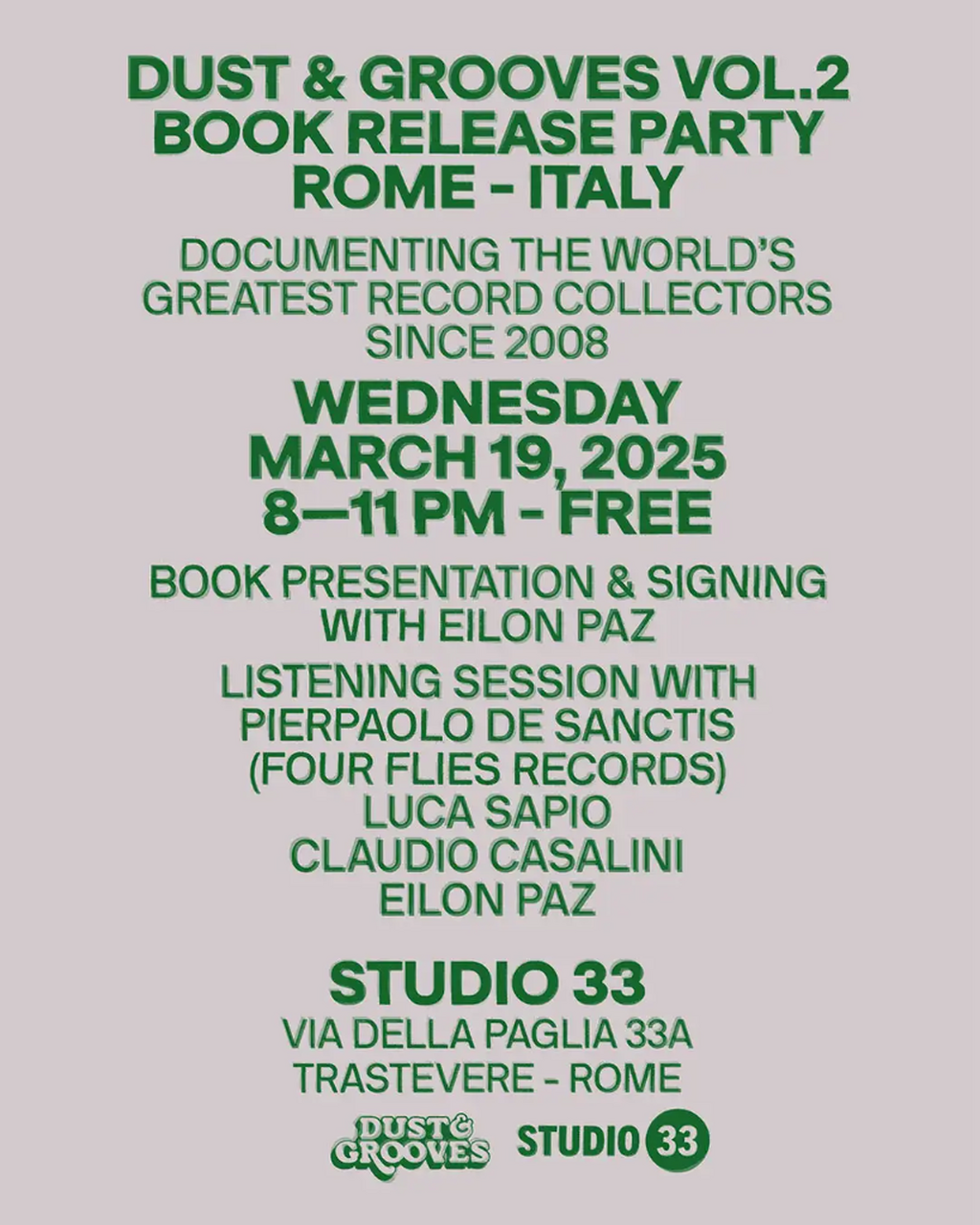 Book launch Party - Studio 33 - Rome, Italy