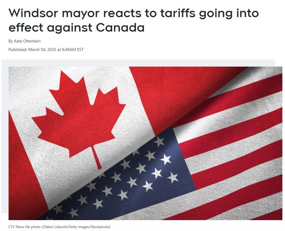 Windsor Mayor Reacts to Tariffs - CTV NEWS