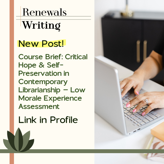 COURSE BRIEF: LIS 805 LOW-MORALE EXPERIENCE ASSESSMENT