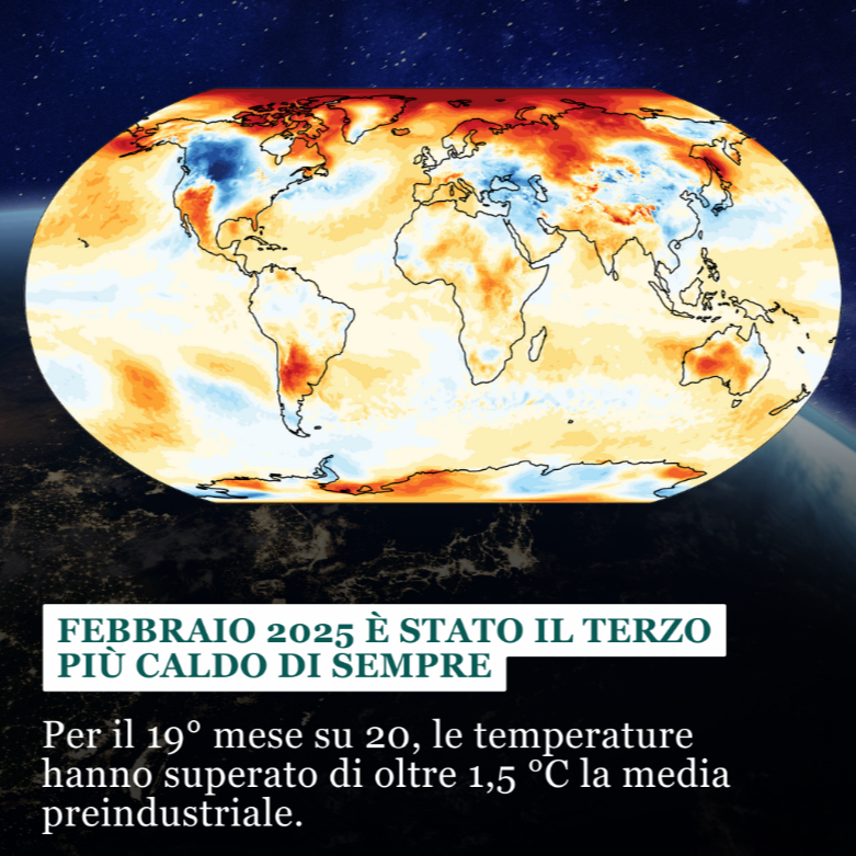 Febbraio 2025 &egrave; stato il terzo pi&ugrave; caldo di sempre