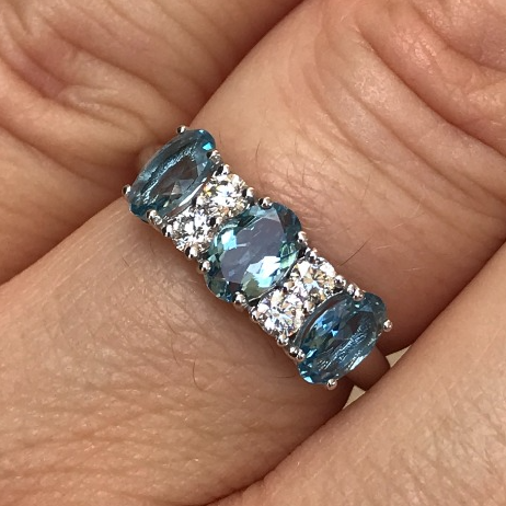 Aquamarine Diamond Dress Ring