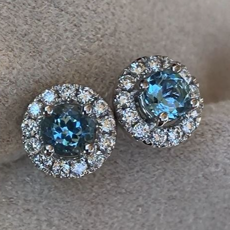 Aquamarine Stud Earrings