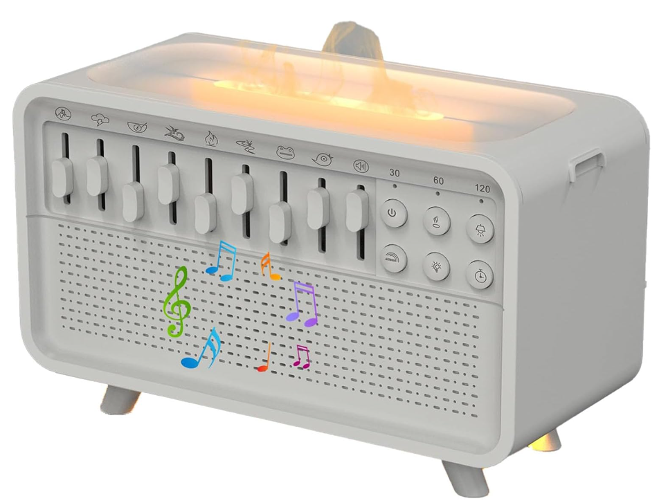 White Noise Sound Machine Diffuser, Flame Oil Aroma Diffuser