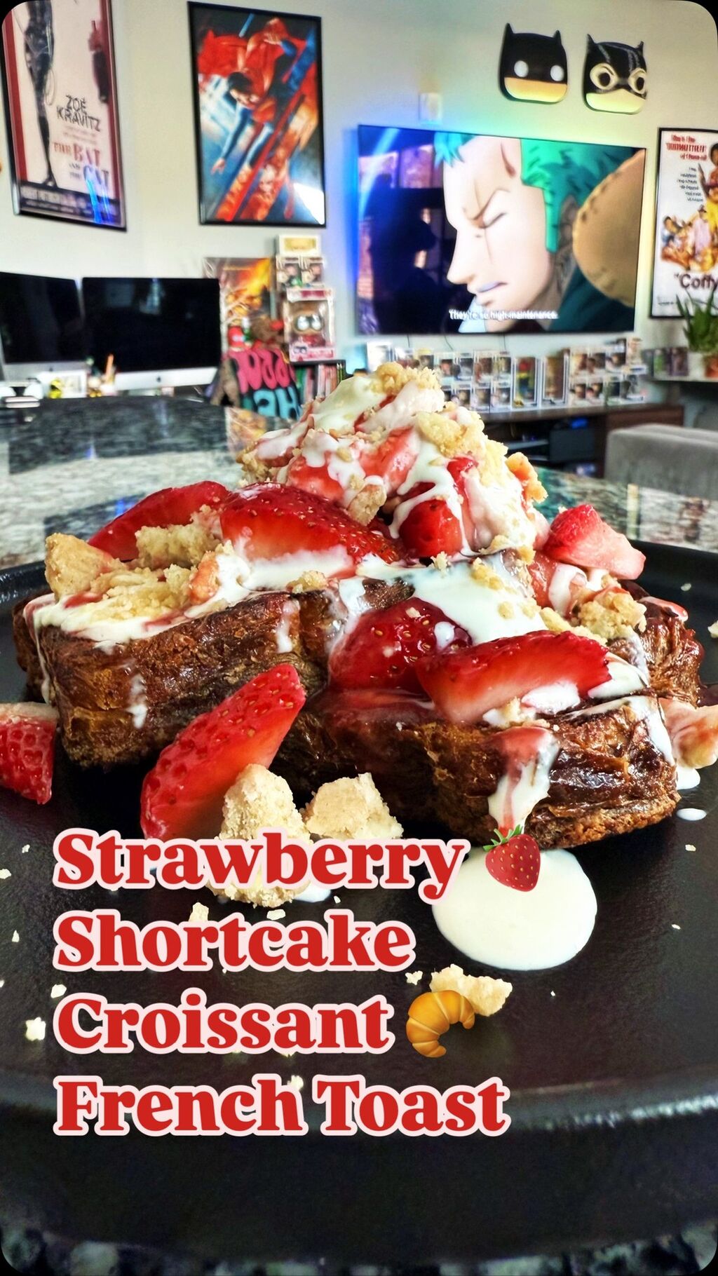 Strawberry Short Cake Croissant French Toast
