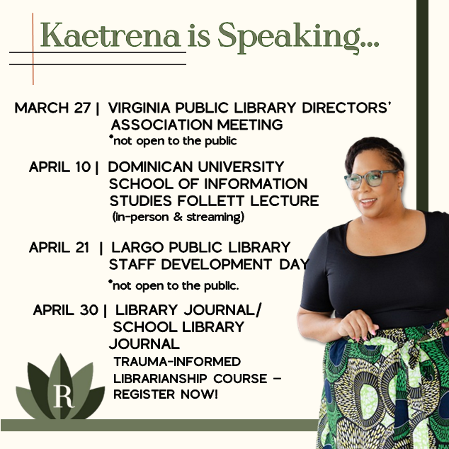KAETRENA'S SPEAKING ENGAGEMENTS: MARCH - APRIL 2025
