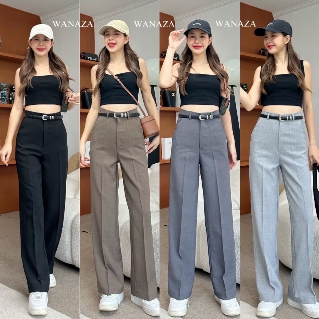 กางเกงขากระบอกกลาง แบร์นwanazastudio