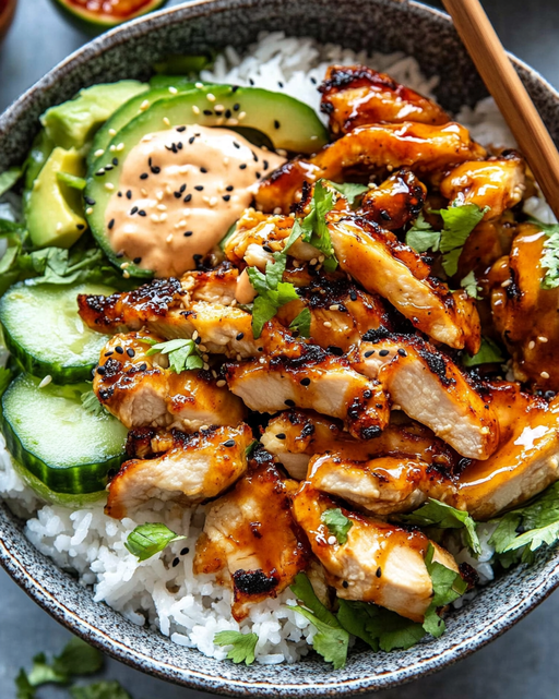 Spicy Honey-Ginger Chicken Bowls